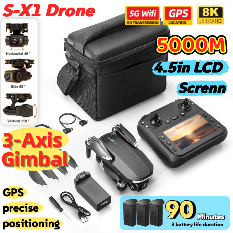 Drone Photogrammetry - S-X1 MAX GPS Drone with 3-Axis
